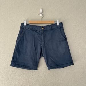 Marine Layer Breeze Chino Shorts Men Size 30 Blue Cotton Stretch 9" Inseam